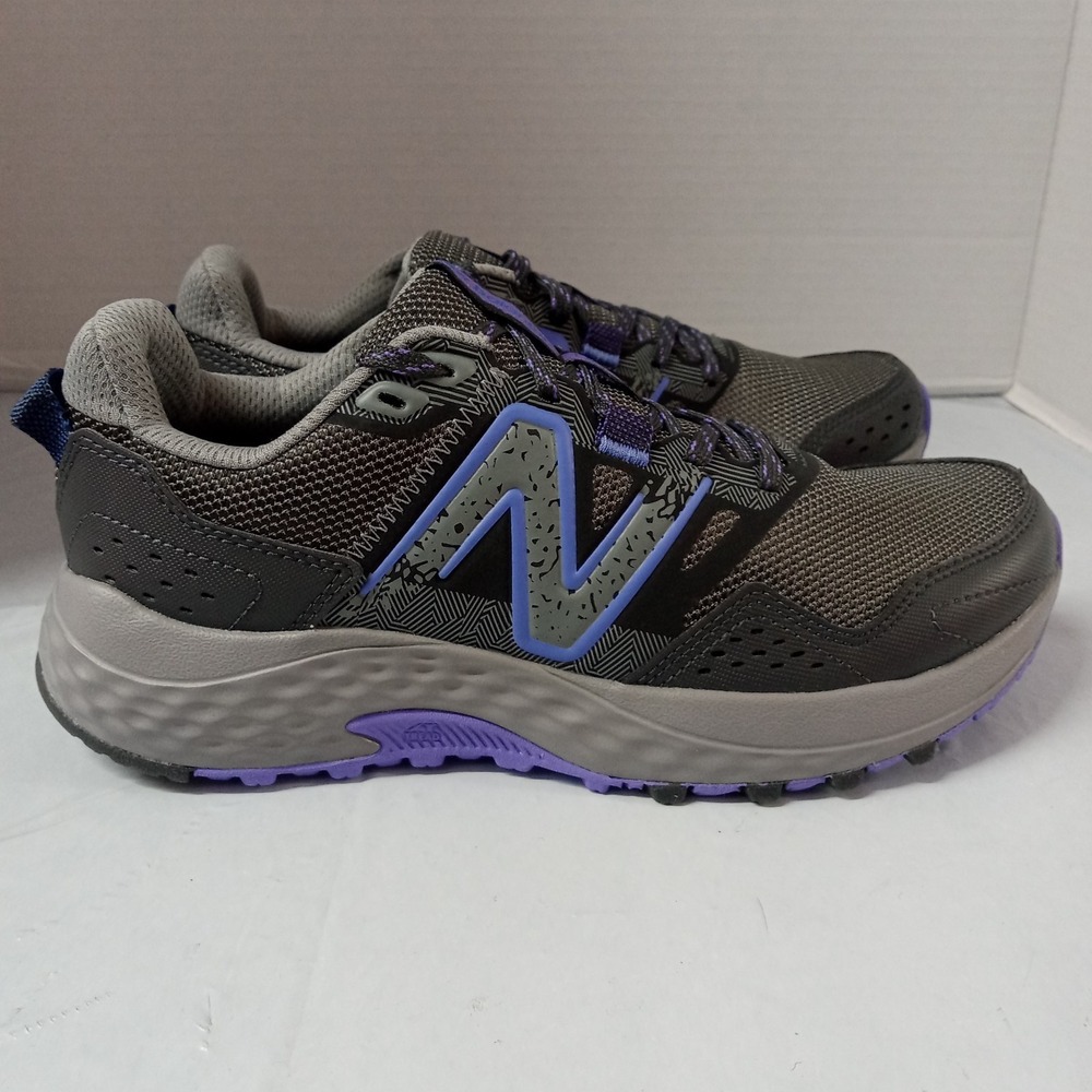 New Balance 410v8 Shoes Women's Size 7 Grey Blue Trail Running Sneakers WT410LQ8